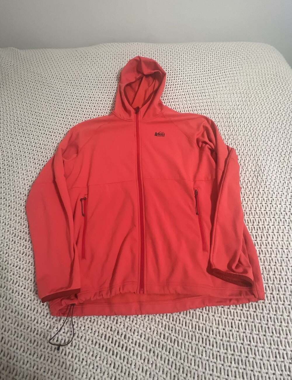 REI Co-op Hot Coral Full Zip Hooded Softshell Jacket
